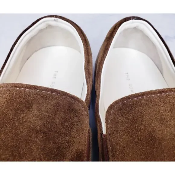 THE ROW Marie H Suede Leather Slip On Shoes Brown Women's I/EU 40 US 10~ VGUC